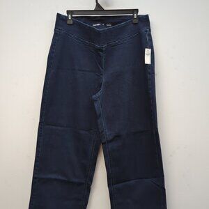 Old Navy High Rise Weekender Pull On Crop Wide Leg Size 14 Blue